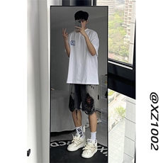 超有个性~潮做旧水洗渐变色破洞牛仔短裤XZ1002-K150-P45控58，男装牛仔裤，星座908