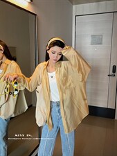 现货面料衬衫款防晒衣，女装衬衫，蜜思印·金