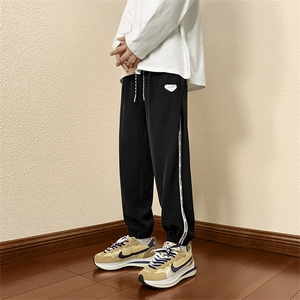 2024秋冬新款 港风 撞色条纹宽松束脚休闲运动裤 K229-P45图片
