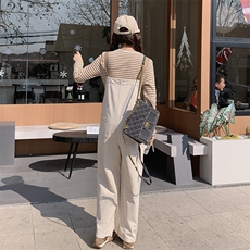 白色背带裤套装女2025春秋新款韩版显瘦俏皮减龄小个子休闲连体裤，女装套装/套裙，浙宝212A