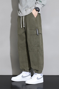 M-8XL 棉 秋季新款大码平脚多袋工装潮流休裤 109-K505-P60图片