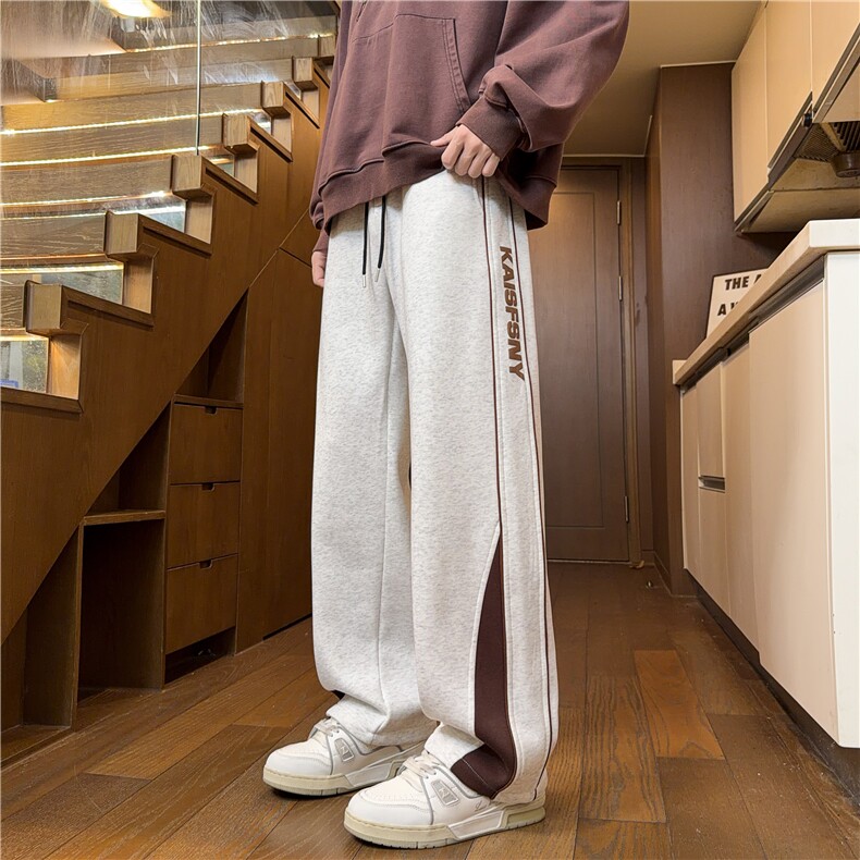 休闲裤男生春季卫裤宽松直筒卫裤美式运动裤子K25101*P45控78，男装休闲裤，星座227-1