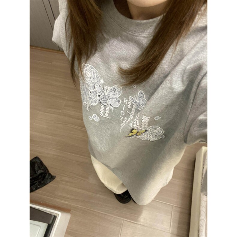 H0710-P35立体发泡2026新款休闲宽松短袖T恤女图片