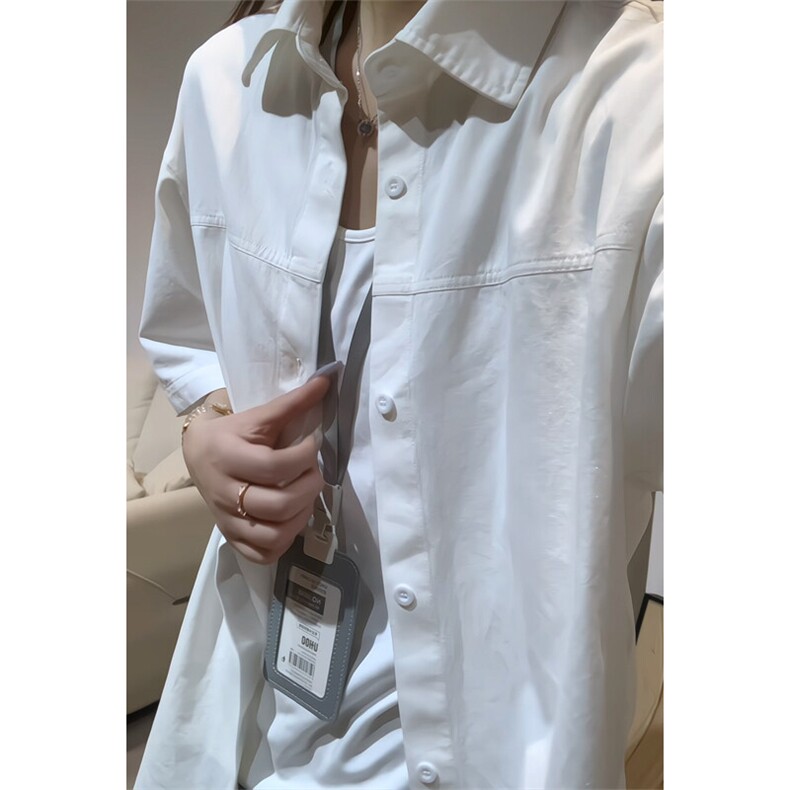2025夏季新款港风女模大码简约百搭短袖衬衫M-5XHC25509-特P30,男装衬衫,电商A022