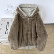 双面穿派克服2025年冬装新款棉服女皮草夹克座山雕慵懒感加厚外套，男装夹克，星座506A
