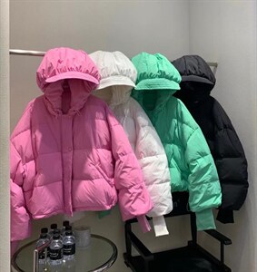 带帽短款羽绒服图片
