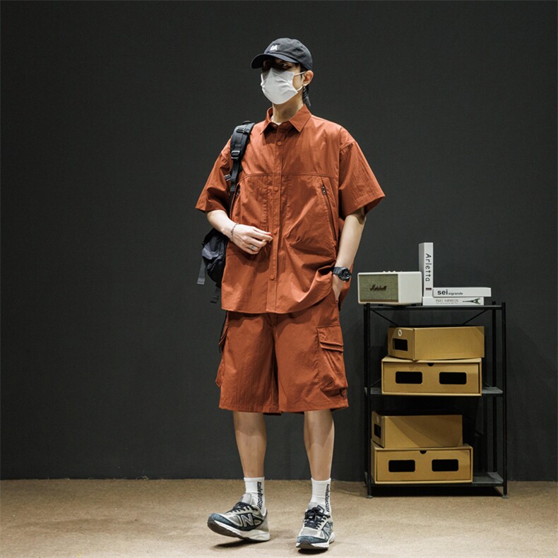 短袖衬衫男新款夏季薄款透气搭配套装短裤宽松翻领衬衣TZ068-P90,男装牛仔裤,星座308B-2