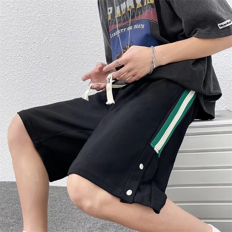 排扣短裤男夏季2023新款ins裤宽松薄款休闲百搭运动裤DK0682-P30,男装休闲裤,星座308B-1