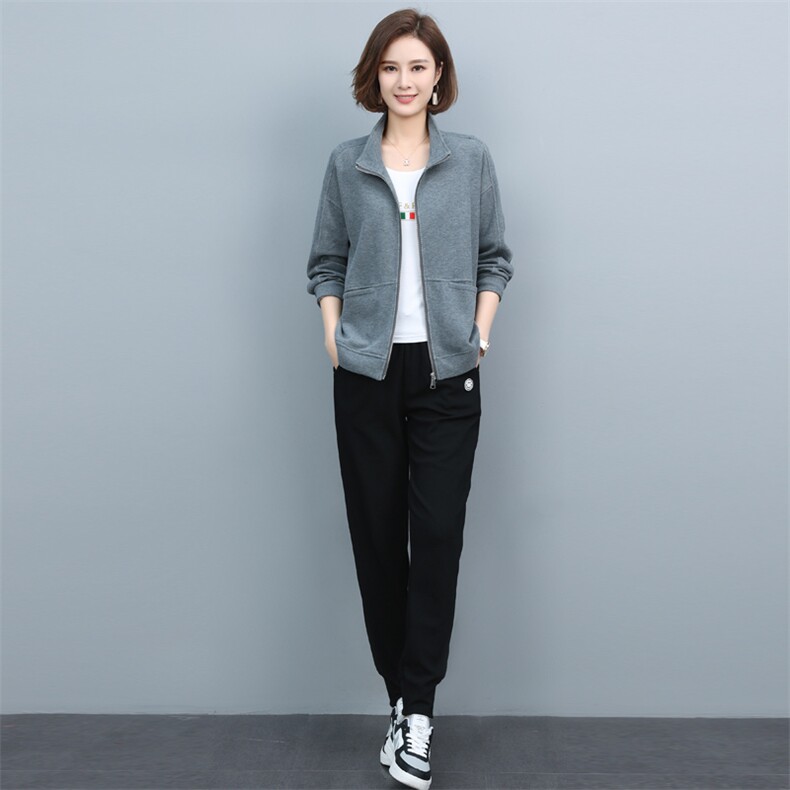 运动套装女2021年新款秋装休闲时尚春秋卫衣洋气品牌减龄两件套,女装运动套装,涵誉