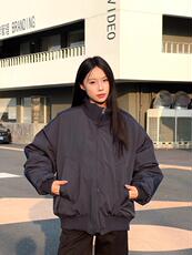 现货26春装美拉德立领飞行夹克纯色复古廓形高街棒球服外套，男装夹克，电商A486-1