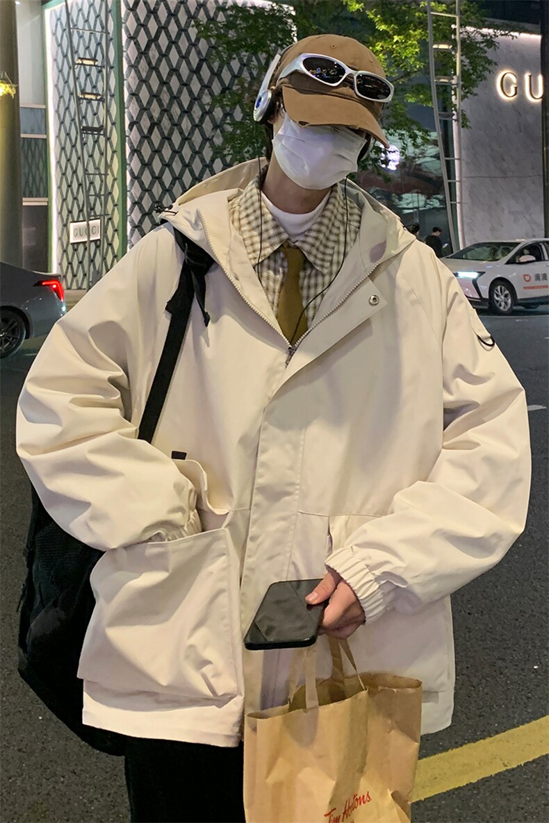 港风休闲大码运动情侣连帽夹克男外套CYJK9272P-75控价119,男装夹克,电商A128