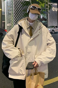 港风休闲大码运动情侣连帽夹克男外套CYJK9272 P-75 控价119图片