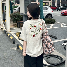 万针全刺绣工艺高品质260克双纱纯棉美式高街短袖T恤特P33，男装T恤，电商A486