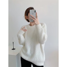 仿貂绒宽松毛衣男女多巴胺色系上衣美拉德打底针织衫V21-P49网图，男装T恤，电商B245