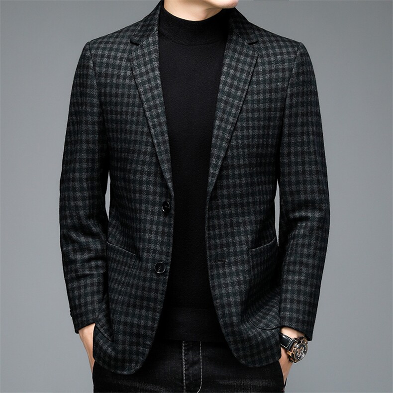 AL2108男士2023年秋季新款长袖西服外套羊毛呢西装P290图片