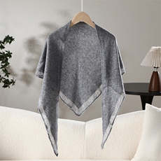 2025年秋季新款百搭女士七针单纱流苏三角巾，披肩，名驰羊绒