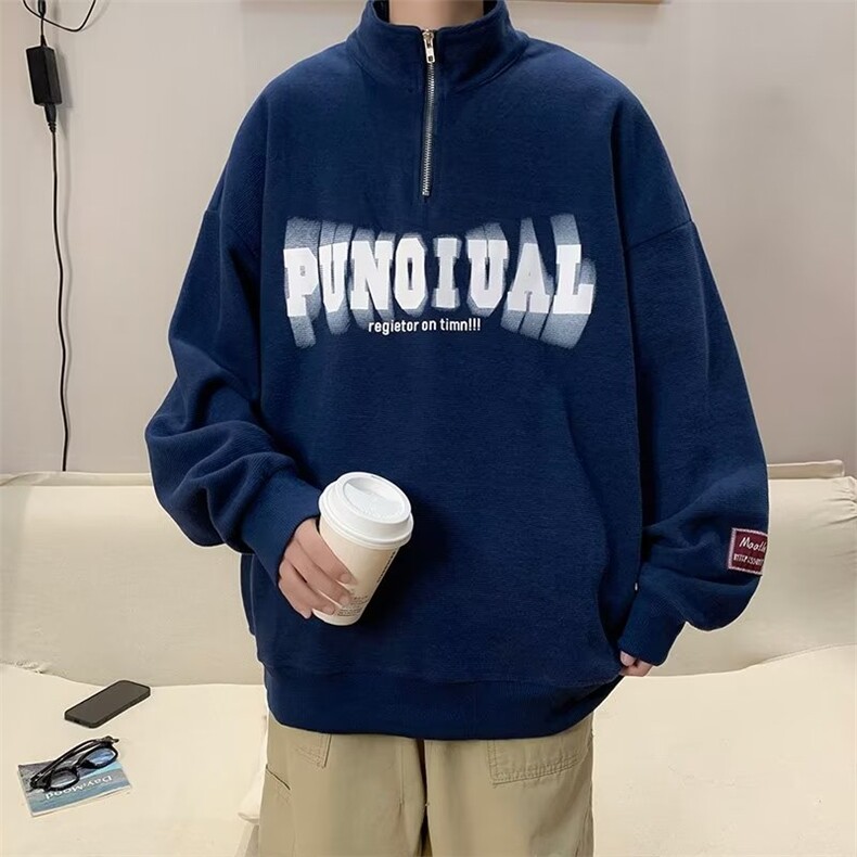 男秋季新款卫衣套头POLO卫衣拉链W45P30,男装卫衣,星座1116-2