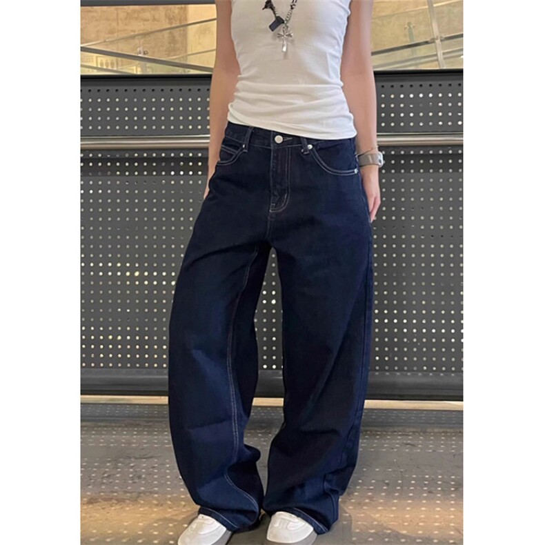 覆古字母刺绣牛仔裤男女宽松休闲百搭显瘦直筒长裤N56,男装牛仔裤,星座1116A（原606A-3）