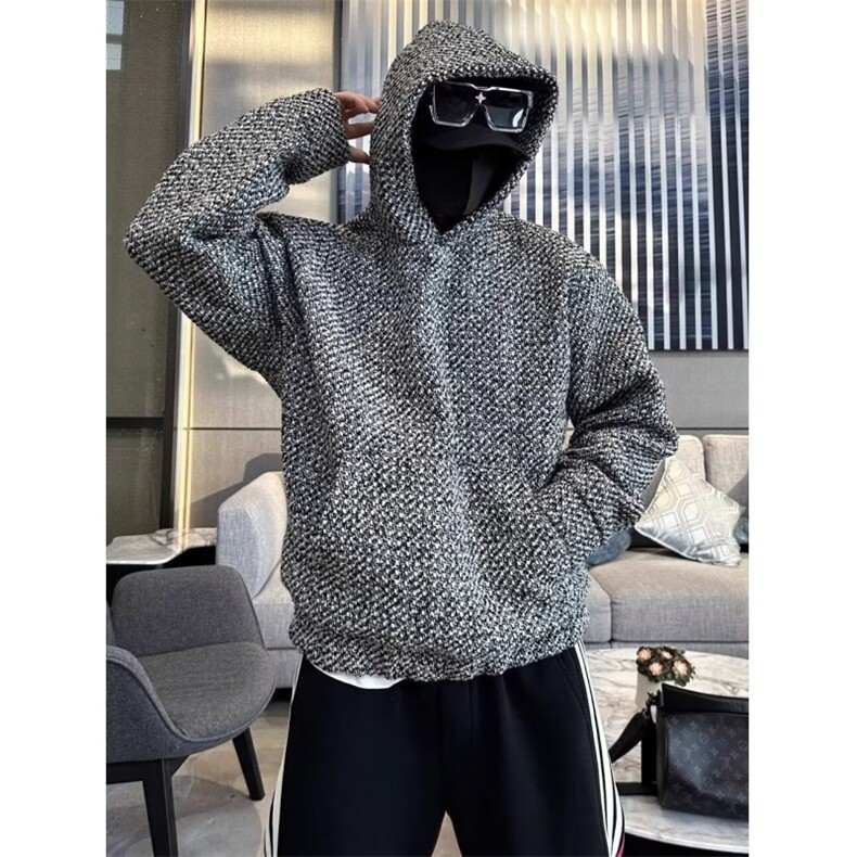 港风春款男连帽卫衣条纹夹克拼色宽松外套WY28P45，男装夹克，星座1013-1