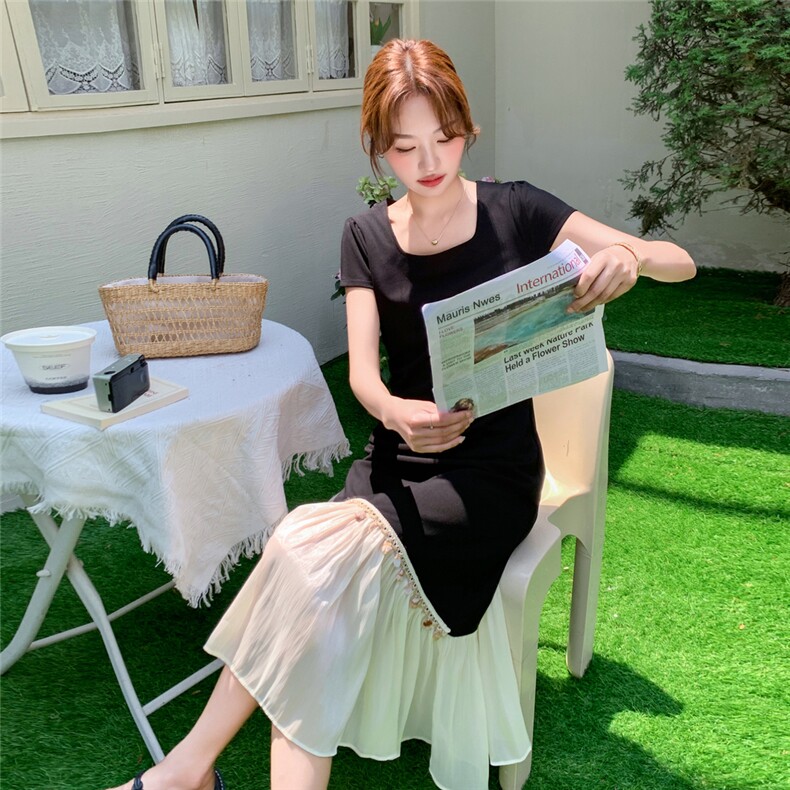 新品现货2025夏装拼接连衣裙C116-2527-P125-K178,女装连衣裙,2C116