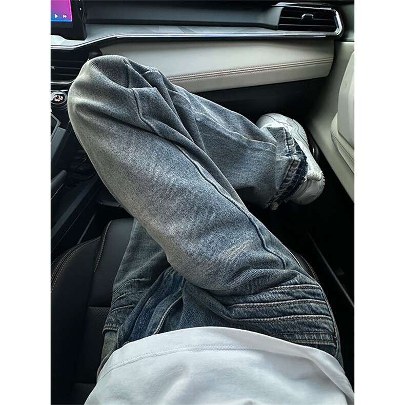 【有货】美式复古微喇毛边牛仔裤男裤脚破洞裤子D99PP-特P52,男装牛仔裤,星座1007（原301D）