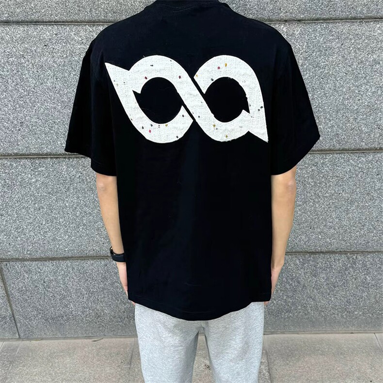 万针全刺绣工艺抖音得物高品质260克重磅纯棉双纱美式高街短袖T恤,男装T恤,电商A486