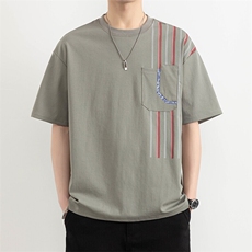 25173-特P40夏季休闲时尚T恤男短袖打底衫个性拼接撞色短袖t恤男，男装T恤，电商D310B-1