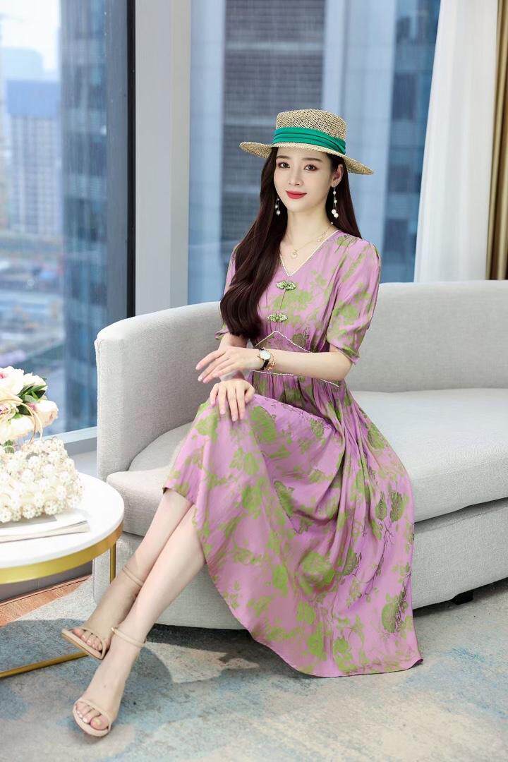 醋酸连衣裙现货，女装连衣裙，百衣时尚