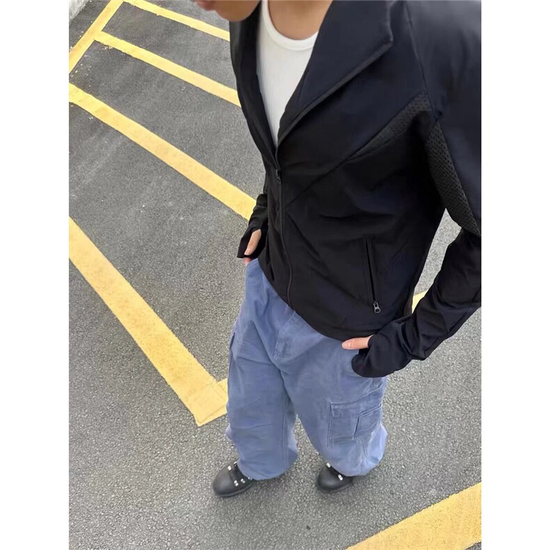 美式网眼立领防晒衣男夏季轻薄户外山系冲锋衣运动速干骑行服外套,男装防晒衣,星座1210-1