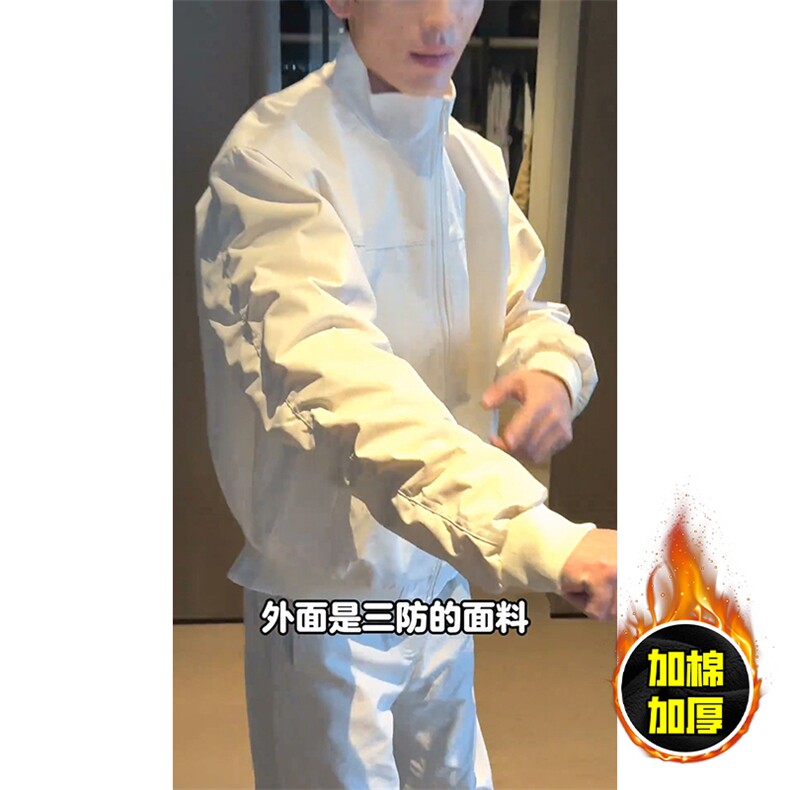 现货秋冬季美拉德立领飞行立领夹克boxy廓形棉衣高街加厚加棉外套,男装夹克,电商A486