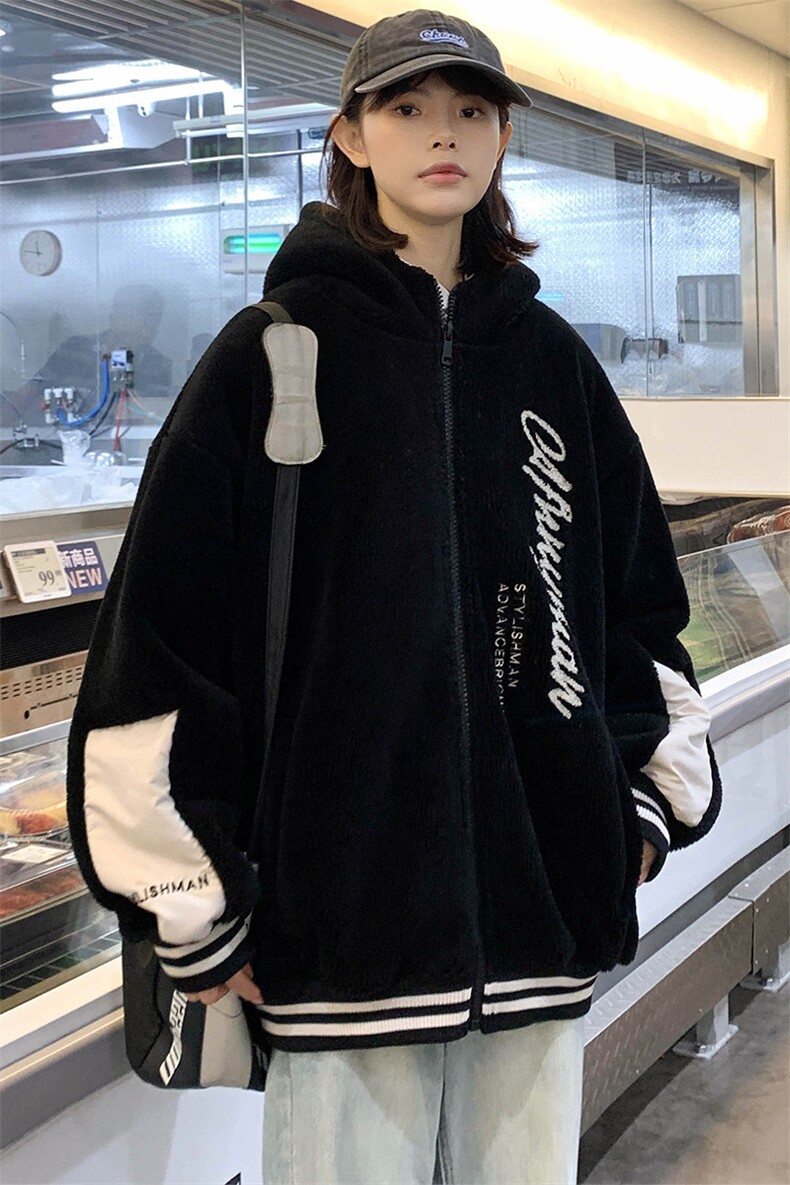 2024冬上新加绒加厚时尚棉衣羊羔绒连帽外套男女989-P110控价158,男装棉衣,电商A441-1