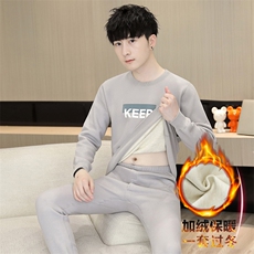 秋冬保暖内衣男士秋衣秋裤加绒加厚青年l两件套套装TZ3133-P67，男装棉衣，星座310B-3