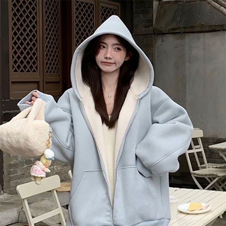 DD102P53美式复古连帽开衫外套,女装短外套,电商B323A