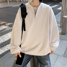 春秋季美式高领ins潮牌宽松外套高街立领半拉链卫衣男W6967-P28，男装卫衣，星座512-2