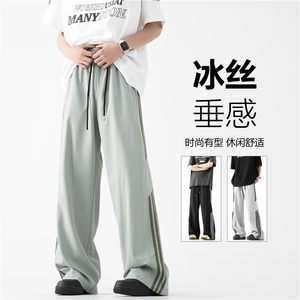 2025夏季新款三条杠运动透气宽松冰丝裤B315-K24164-特p35控68图片