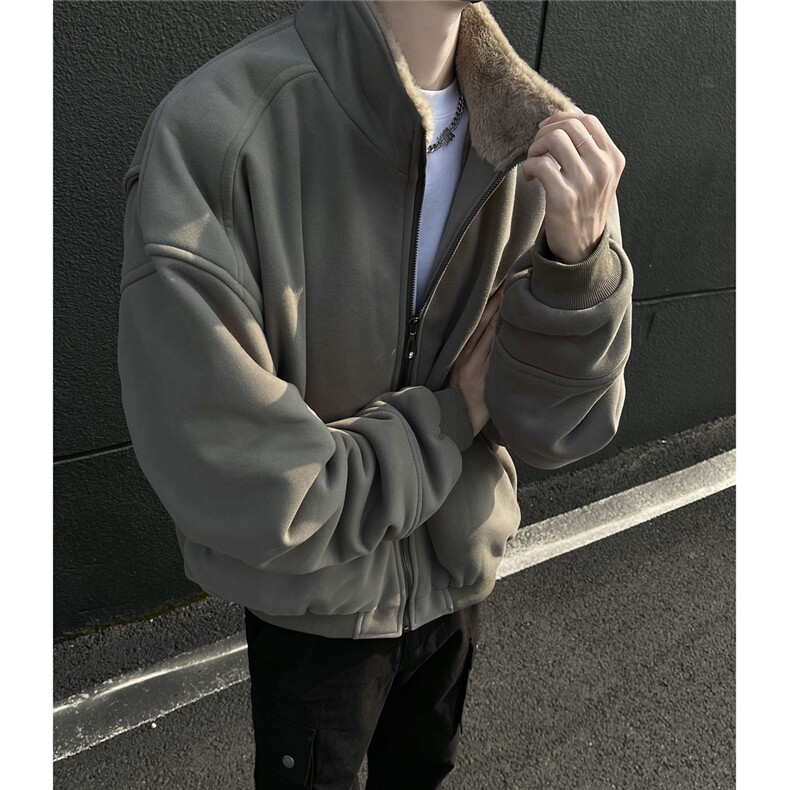 黑墙风3百搭复古剪裁解构设计加绒加厚重磅夹克外套TBMY03-P120,男装夹克,星座1315