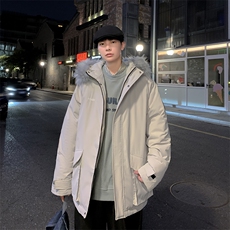 万件现货2新款高街大毛领情侣男学生加厚团体宽松羽绒服R9001P130，男装羽绒服，星座301D-5(原星座1415）