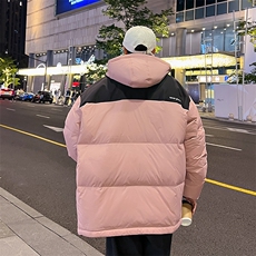 潮牌港风卡通面包服立领宽松轻薄得物白鸭绒羽绒服外套情侣，男装羽绒服，星座301D-4(原星座1004-4）