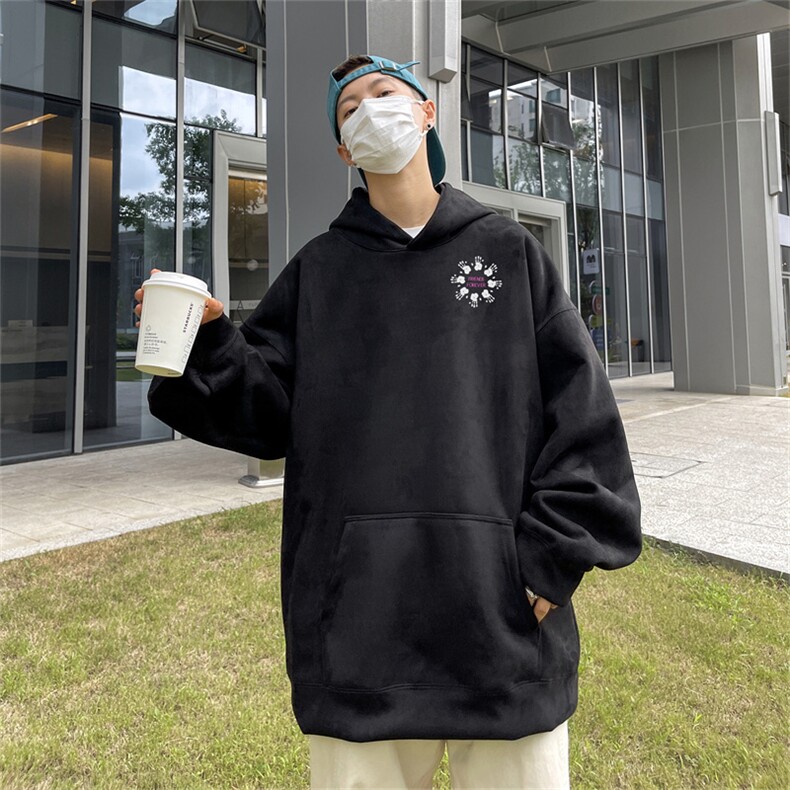 23/秋季360G麂皮绒印花宽松休闲连帽卫衣JWY3263P50控69,男装卫衣,电商B370