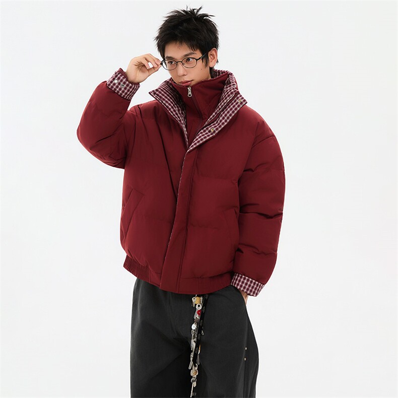 冬季新品得物美式潮流高品质格子加绒加厚棉衣外套棉服MY5566-P88,男装棉衣,星座610B-1