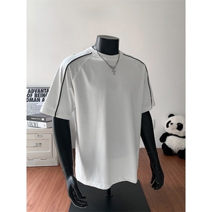 新款！夏季新款小众简约解构压褶设计感短袖衬衫男夏季美式 TW281图片