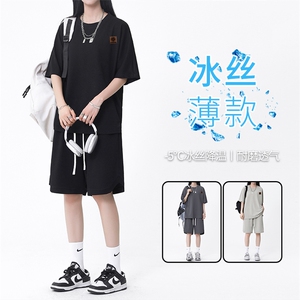 女款短袖t恤夏季冰丝速干宽松运动休闲套装潮牌穿搭  TZ15-特批68图片