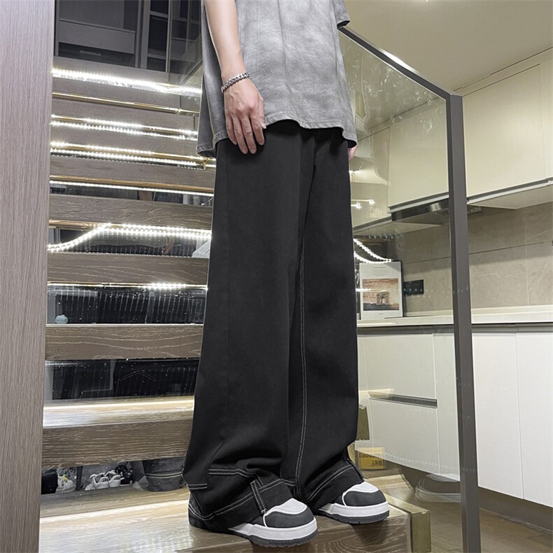 港风渐变舒适休闲透气百搭垂顺宽松坠感免烫牛仔裤K800-特批45,男装牛仔裤,星座718-1