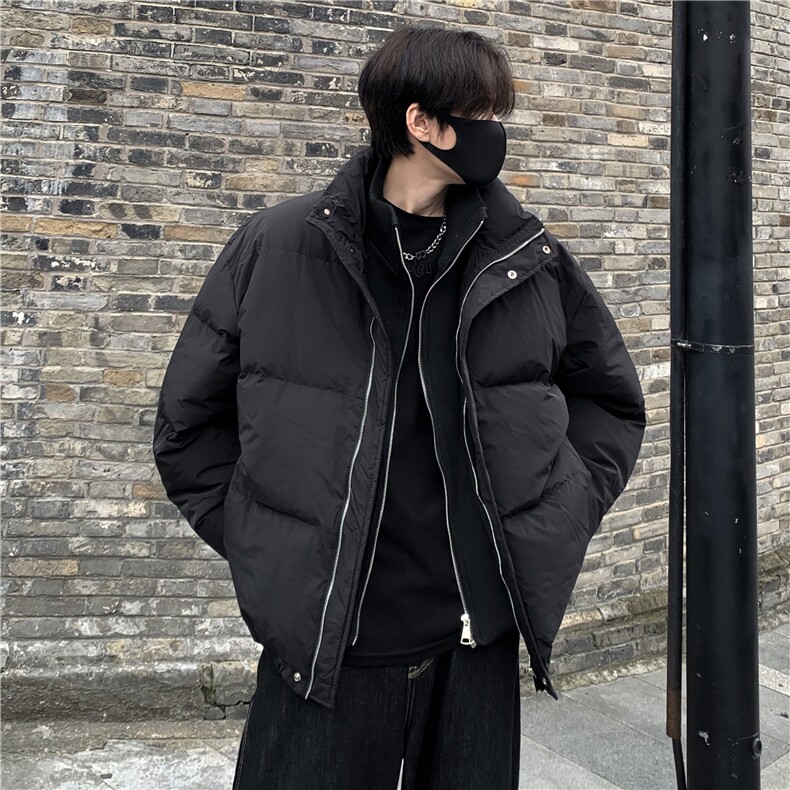 韩版假两件立领棉服外套宽松冬季加厚棉衣休闲面包服ins潮棉袄p98,男装棉衣,电商C307