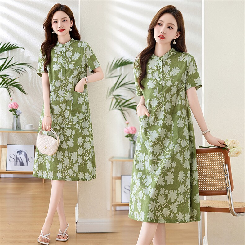 纯棉连衣裙夏季2024新款衣服大码女装超好看高端精致气质连身裙子,女装连衣裙,姿衣坊