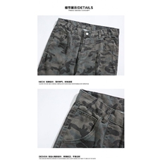 美式高街复古秋季新款迷彩百搭直筒牛仔裤B315-K24032-p55控78，男装牛仔裤，电商B315