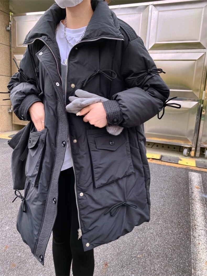 重工加厚立领长款羽绒服，女装羽绒服，驿谷