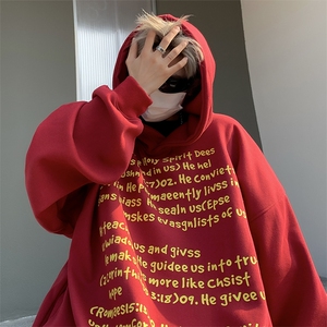 美式高街潮牌连帽卫衣男秋季oversize潮流宽松情侣外套 W7944-P48图片