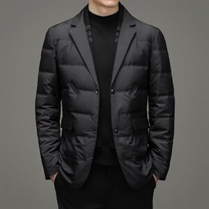 羽绒西服男中年男加厚外套爸爸装商务休闲冬装上衣YYYR088-P218,男装羽绒服,电商B212（原钱塘6029）
