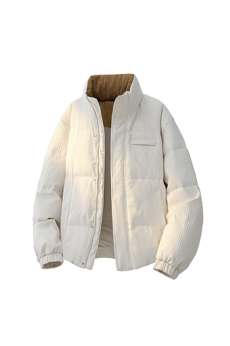 高街肌理感立领羽绒服情侣新玉米格冬装90白鸭绒SYR2601-P240,男装羽绒服,星座610B-1